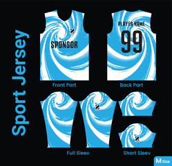 Jersey design template for printing and sublimation. Medium size geometric line jersey pattern template t-shirt