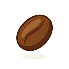 Single Roasted Coffee Bean Icon Illustration