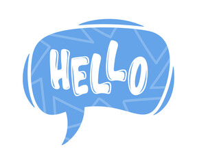 Hello greeting speech bubble cartoon