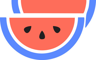 Minimal Watermelon Wedge- Cute Icon 