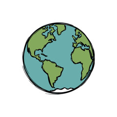 Hand Drawn Illustration of Planet Earth