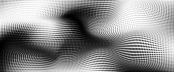 Point wave noise texture. Abstract dot background. Technological cyberspace background.