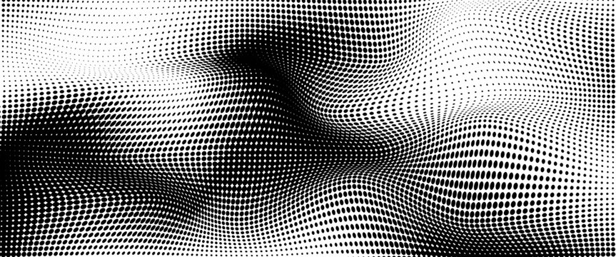 Point wave noise texture. Abstract dot background. Technological cyberspace background.