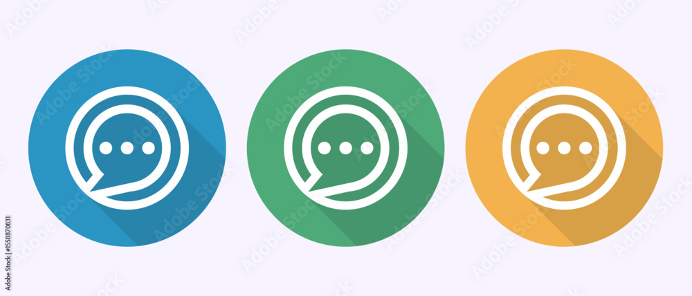 Fototapete chat icon design illustration, message sign symbol in shadow button design