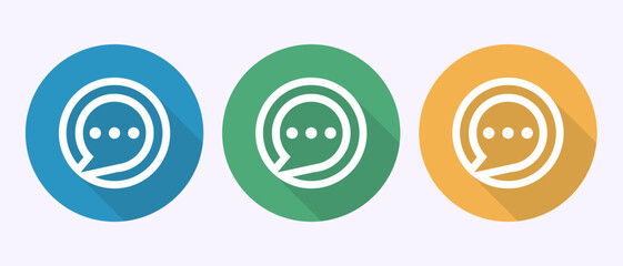 Chat icon design illustration, Message sign symbol in shadow button design
