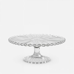Cake stand crystal glass design for 3D on plain white background