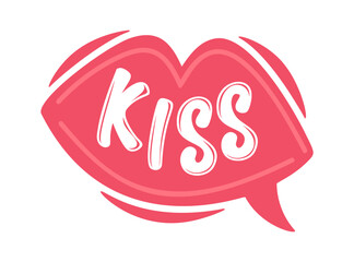Kiss speech bubble lips frame