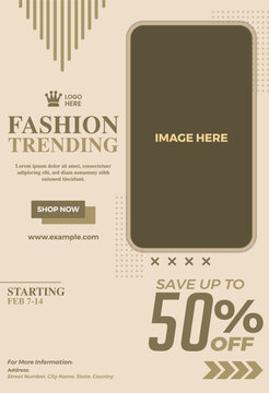 Trendy Big Fashion Sale Poster Template for Clothing Stores