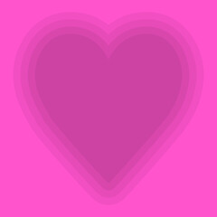 Heart gradient Valentine's day background. Glowing hearts. Pink purple heart striped pattern. Template for wallpaper, banners, frame, posters, greeting card, wedding invitation. Flat design. Vector