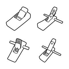 four pictures of simple non-electric wood planers