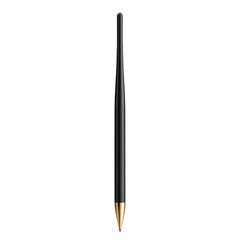 Elegant Writing Instrument Black Pen with Golden Tip Professional Artistic on transparent background