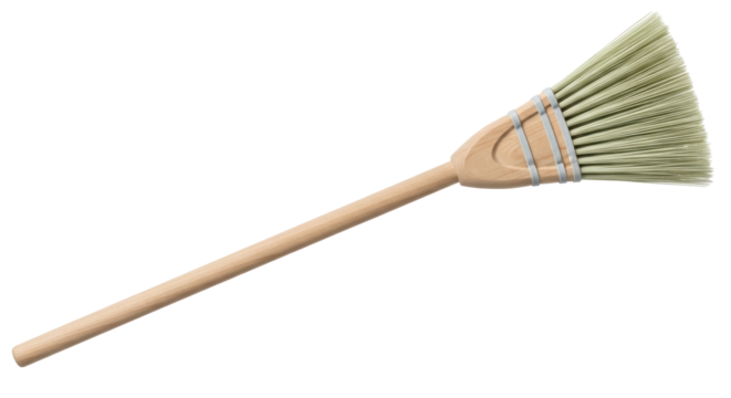Isolated Traditional Corn Broom on White Background