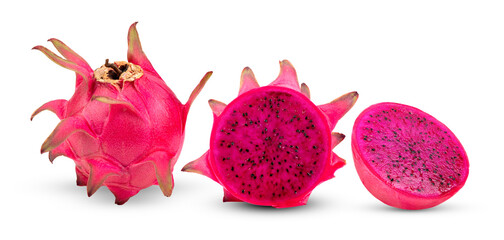 dragon fruit isolated on transparent png (Image from camera)