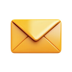 Shiny Gold Email Envelope Icon Communication Message Mailbox Notification on transparent background