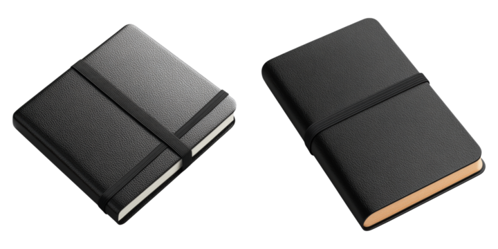 Black leather wallets isolated on transparent PNG perfect for fashion accessories and e-commerce visuals