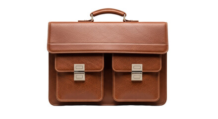 Isolated Brown Leather Briefcase