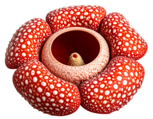 Close-Up of Rafflesia Arnoldii’s Central Opening and Petal Texture, isolated on transparent background PNG