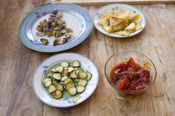 homemade pizza ingredients ready for baking