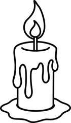 Melting Candle Line Art Design