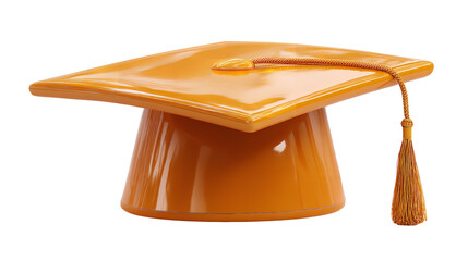 Golden Graduation Hat Render Academic Achievement Degree Completion Cap and Gown Graduation Day