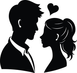 vector silhouette of a couple