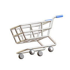 Trolley 3d icon isolated White Background 3d rendering