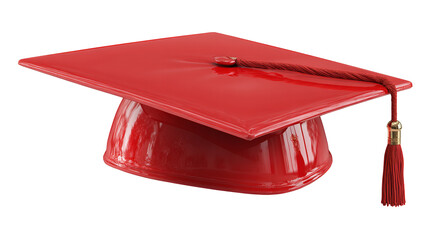 Red Graduation Cap Celebration Achievement Academic Success Degree Honor Diploma Graduation Symbol