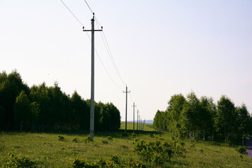 power lines in the field
