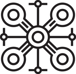 Obraz premium Modern Tech Network Connection Symbol Minimalist Vector Hub Design, Futuristic Data Icon, Modern Tech Diagram, Digital Connection Symbol