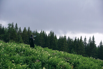 hiker in the mountains