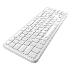 Sleek White Keyboard on Black Backdrop Modern Technology Clean Design Office Equipment Typing Input