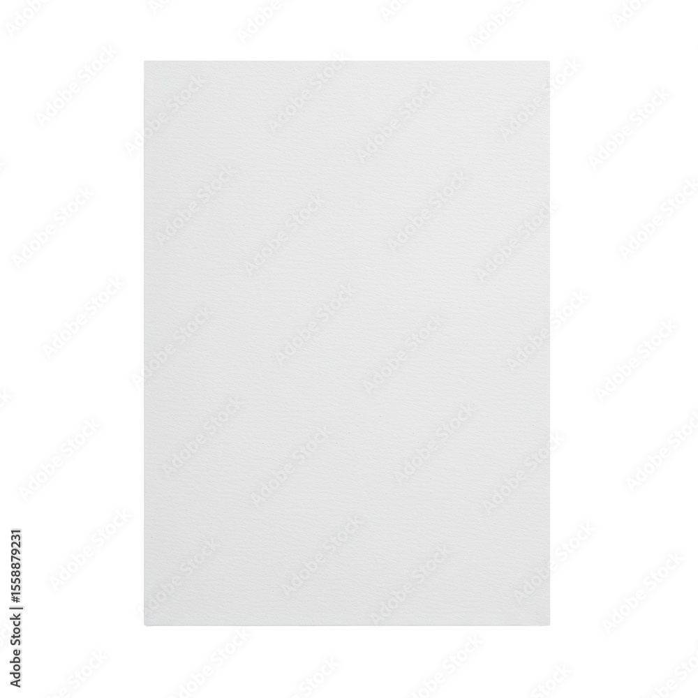 Aufkleber a single pristine sheet of white art and craft paper with fine-grain texture and sharp-cut edges, ly