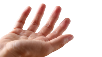 Open Hand, Offering Support: A close-up shot of an outstretched hand, conveying an unspoken message of support and offering, symbolizing connection and assistance.