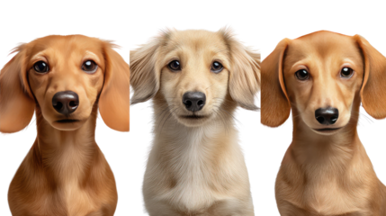 Playful Pups: A delightful portrait of three adorable puppies, each with unique charm and expression. Capturing their innocent gaze and undeniable cuteness