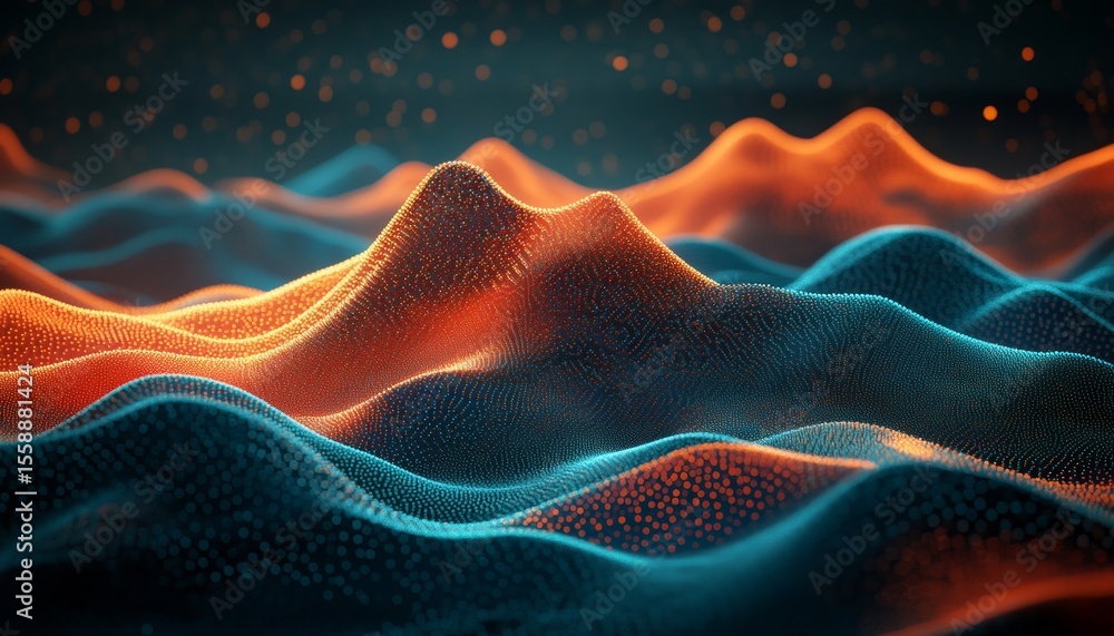 Poster colorful abstract background with swirls and glowing bokeh effects for modern design projects