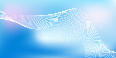 Abstract blue gradient background with shining lines waves. eps 10
