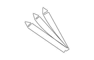Web Pencil single line vector illustration, drawing isolated, single line vector illustration of pencil making a line. concept of education and art of one line drawing.