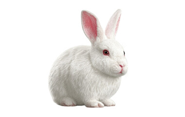 Obraz premium Cute fluffy white rabbit isolated on transparent background