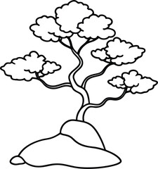 Bonsai Tree Minimalist Illustration
