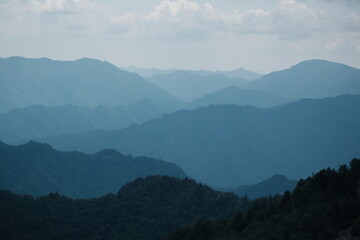 mountain landscape with fog