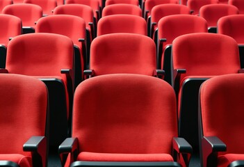 Fototapeta premium Red chairs in a row