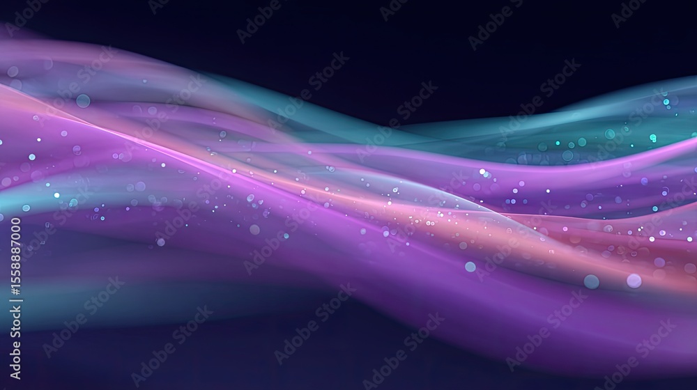 Aufkleber elegant flow of colorful waves with soft light effects and bokeh