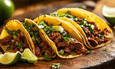 Tacos de Cachete - Tacos filled with tender beef cheek meat.