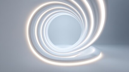Obraz premium Abstract circular tunnel with soft light in smooth white background