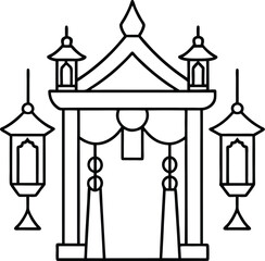 Temple Entrance with Hanging Bells