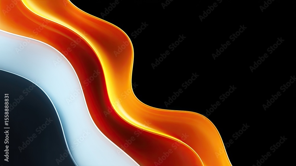 Poster abstract wave pattern with bold colors on black background