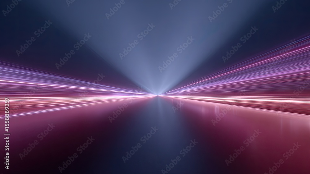 Poster abstract light trails in dark space creating dynamic visual effects