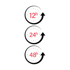 Work Time Or Delivery Service Time Icon Set Vector Design.