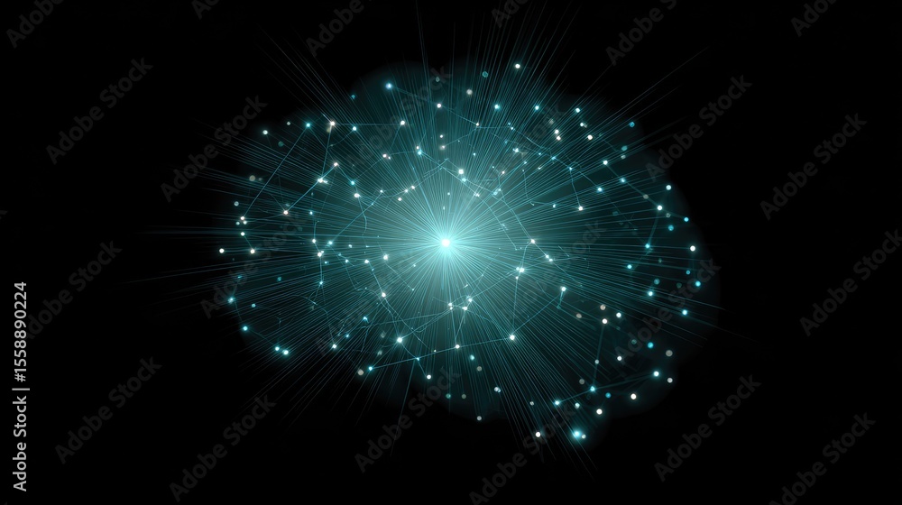 Aufkleber glowing network of connections representing modern neural activity