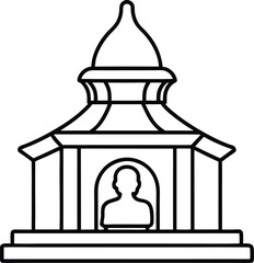 Minimalist Dome Temple Outline